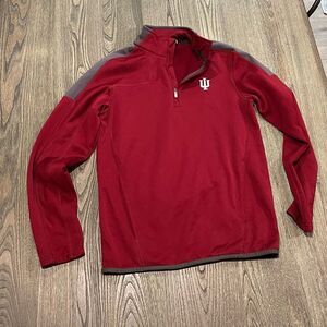 Under Armour Indiana Hoosiers Quarter-Zip Jacket Loose Fit Red Gray Size Small